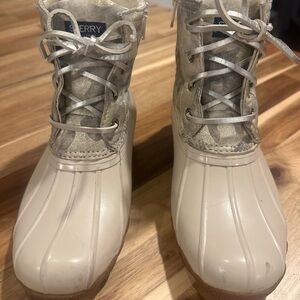 Kids Sperry Light Tan Duck Boots